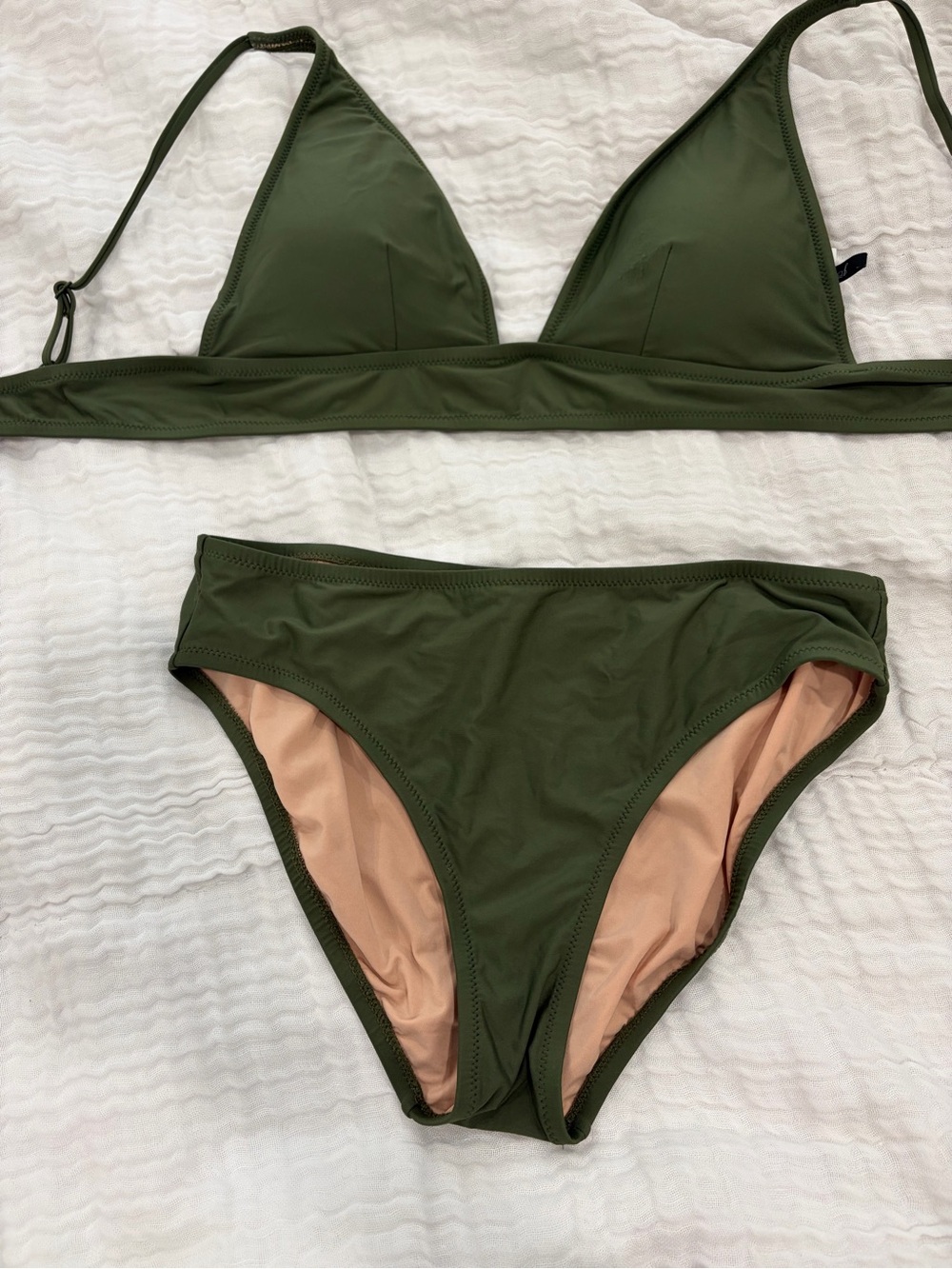 J. Crew Olive Green Triangle Bikini Set